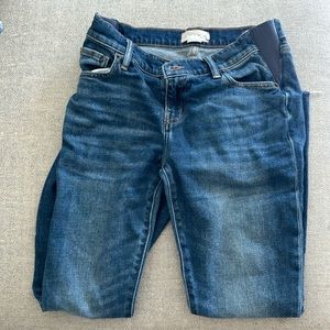 Hatch Crop Maternity Jeans in Indigo